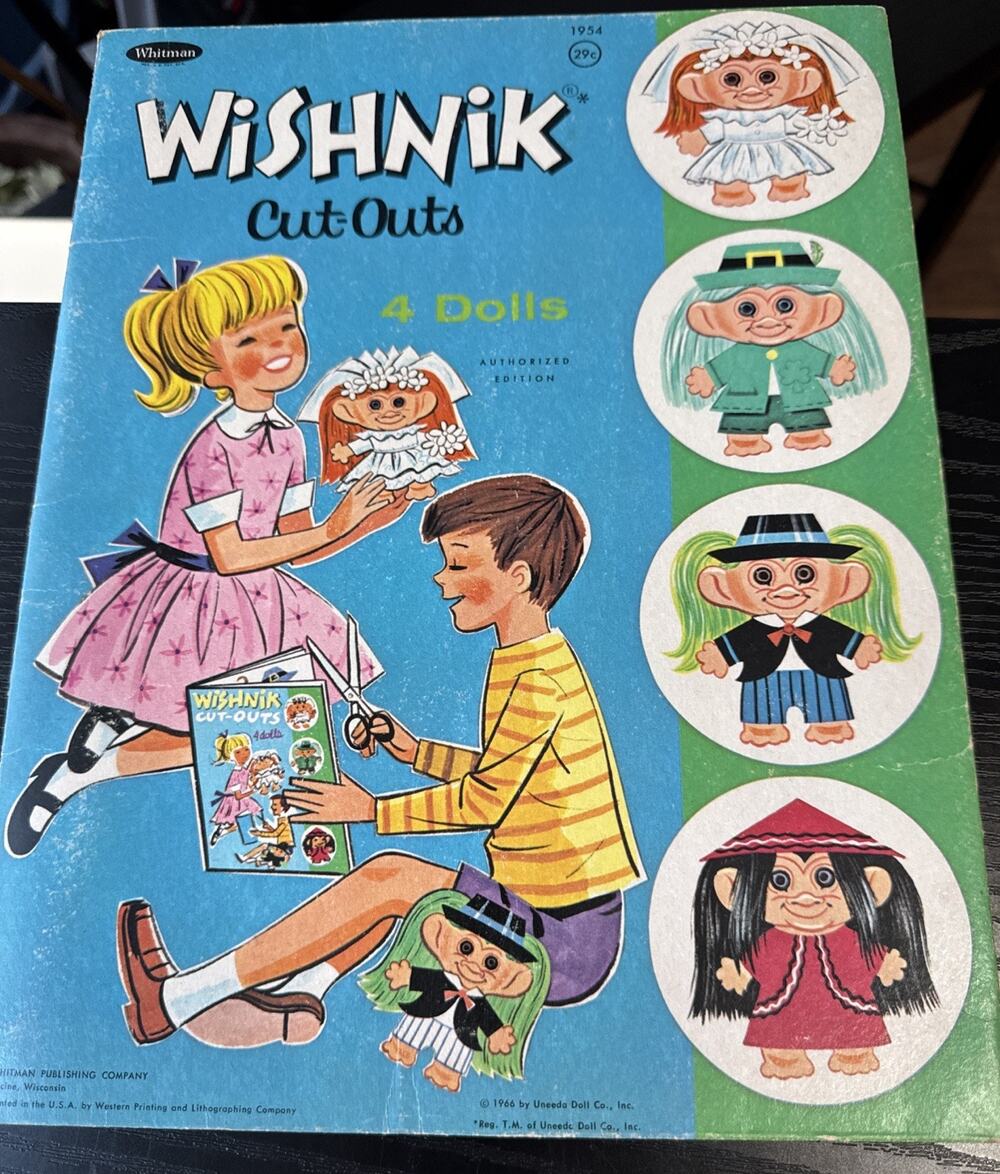 Vintage 1966 Wishnik Troll Four Cut Outs Paper Dolls (by Whitman)
